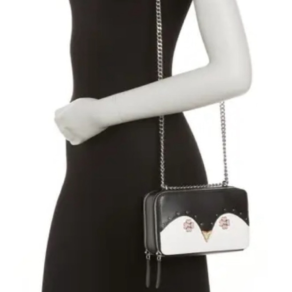 Kate spade collectible frosty double zip adjustable silver chain crossbody bag - Picture 3 of 14